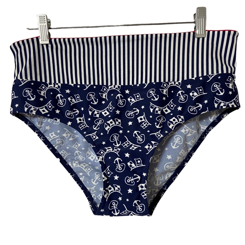 Midnight Grace by Figleaves Nautical Bikini Bottoms New Size 12